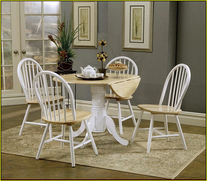 White Round Kitchen Table With Leaf