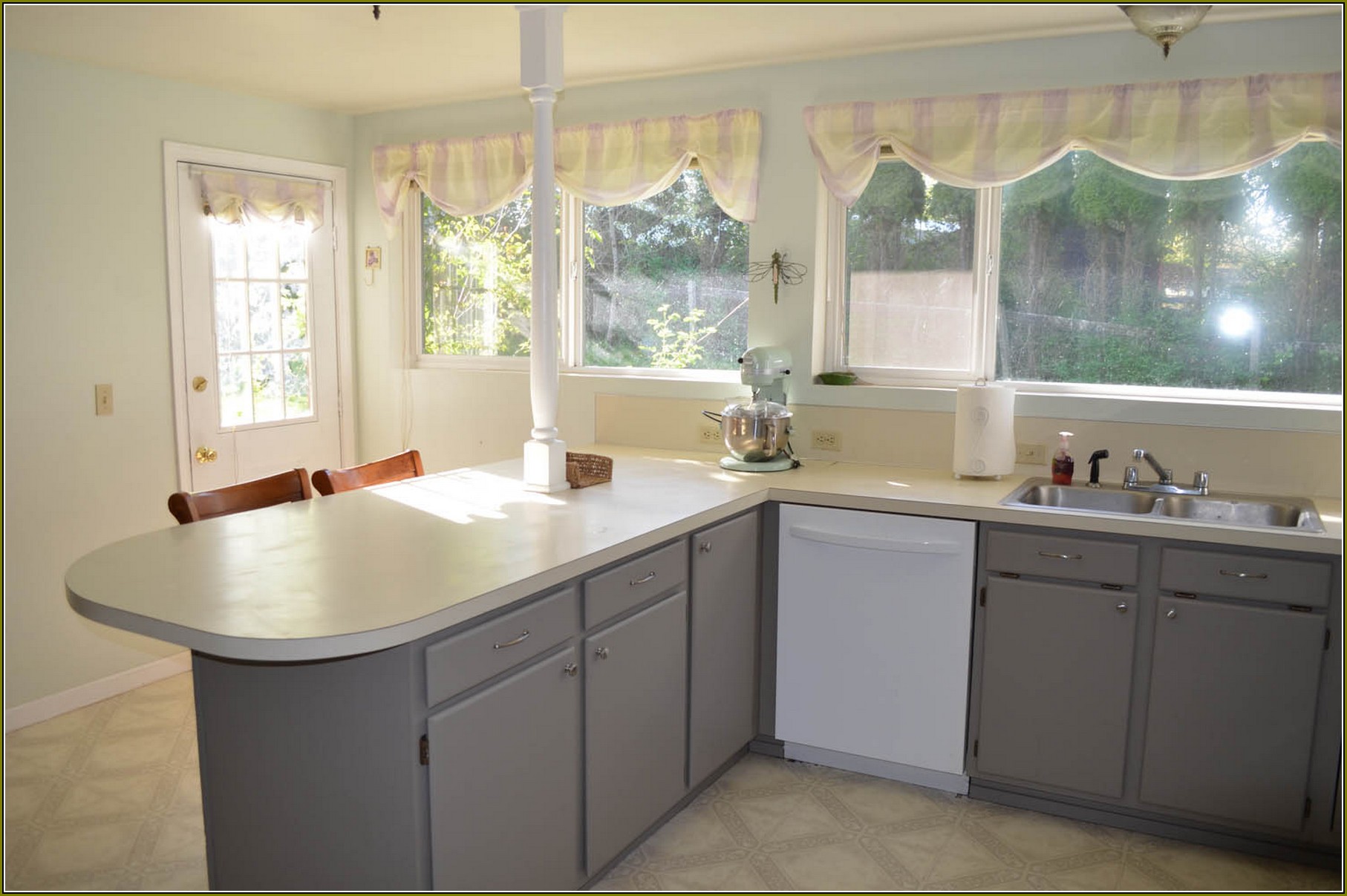 Whitewash Kitchen Cabinets Before After