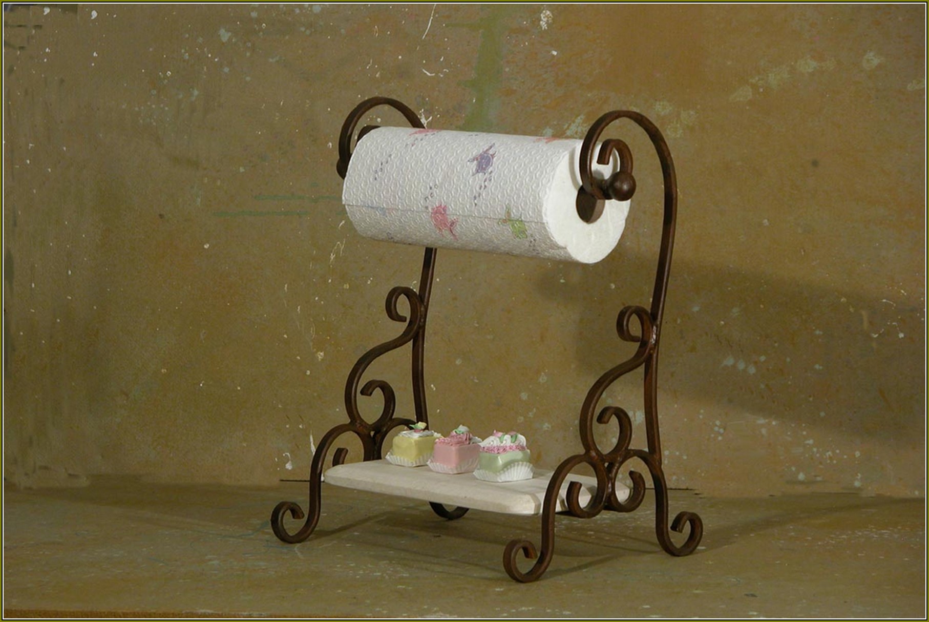 Wrought Iron Paper Towel Holder Under Cabinet